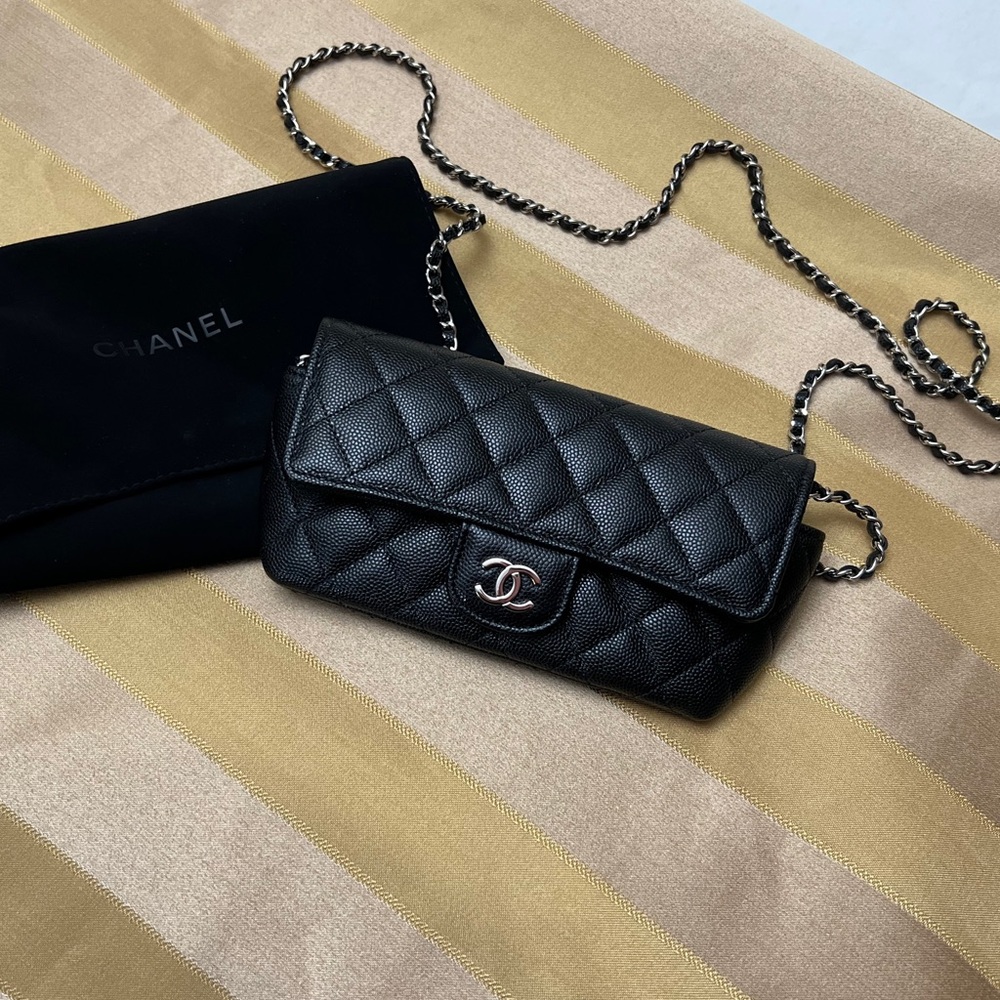 AUTHENTIC Chanel mini case on chain.